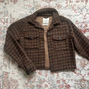 Cropped Houndstooth Jacket